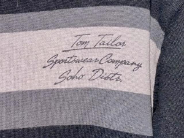 TOM TAILOR Herren Strick Pullover L-XL BW 56,5 Schwarz Streifen - 1